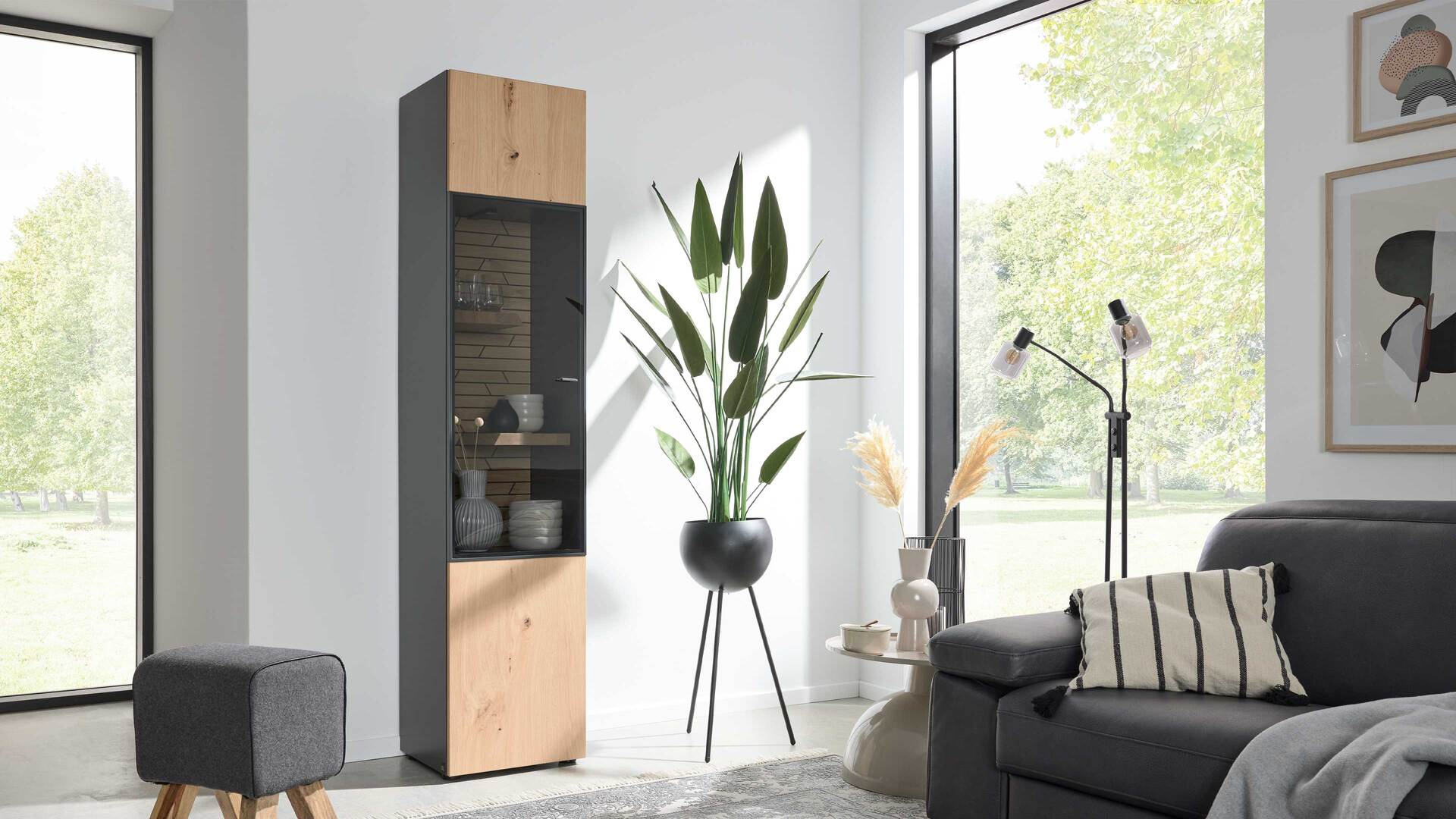 interliving wohnzimmer serie 2108 - vitrine 780110