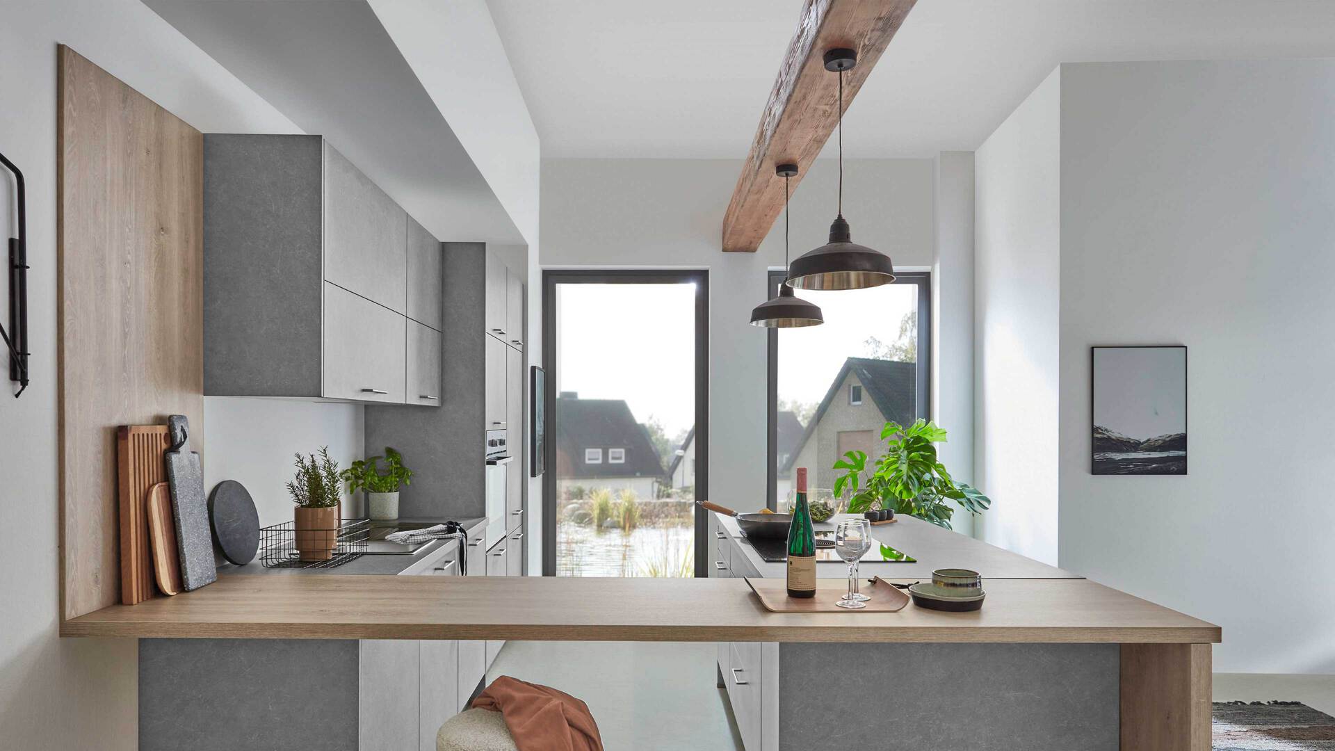nobilia® Einbauküche Stone Art mit Einbaugeräten