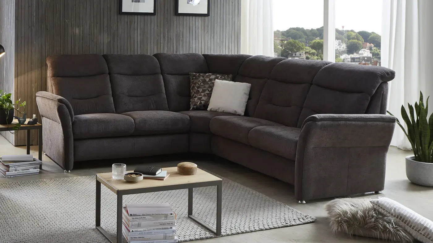 Polstergarnitur als Rundecke