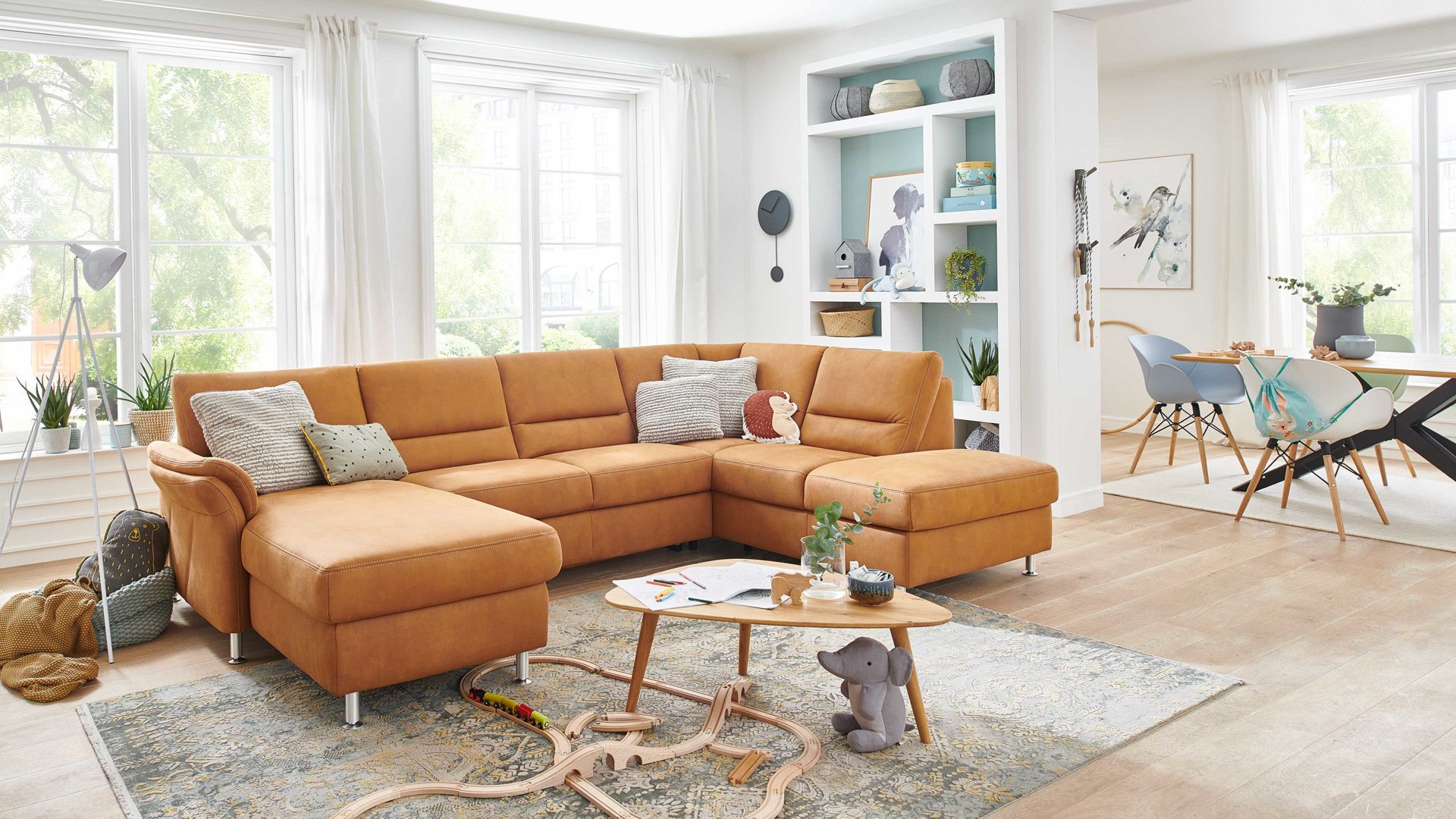 Ecksofa in Orange