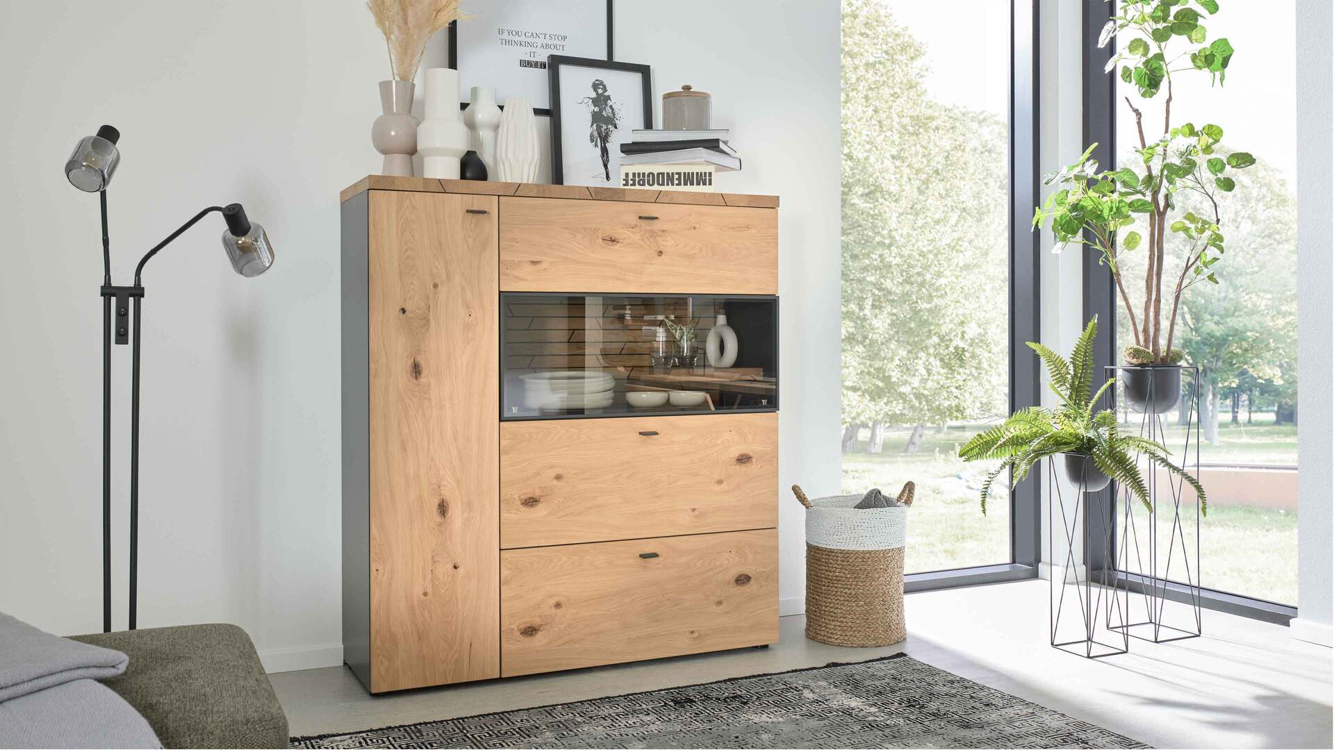 interliving wohnzimmer serie 2108 - highboard 780107-32