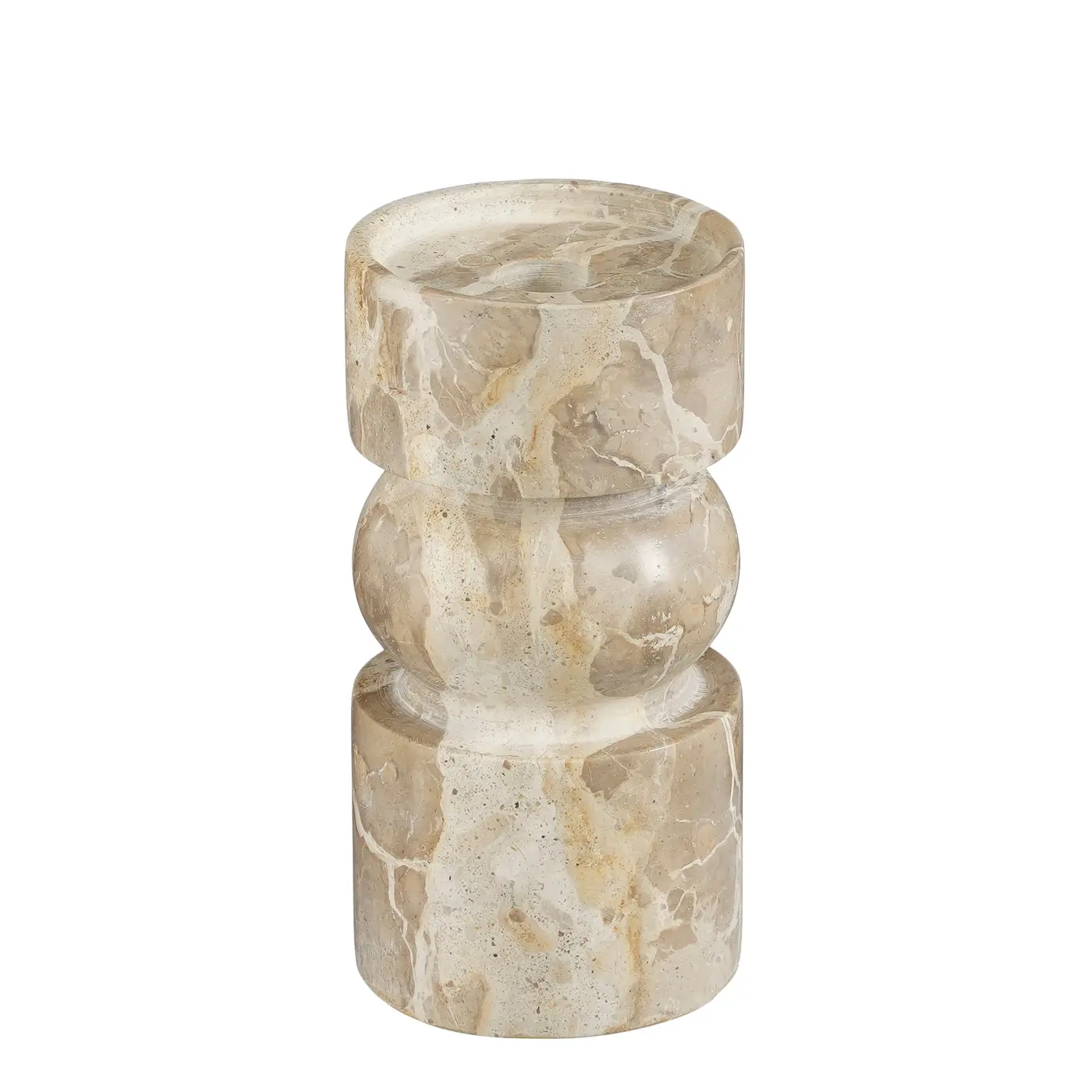 Kerzenständer Finnos beige marmorierter Marmor