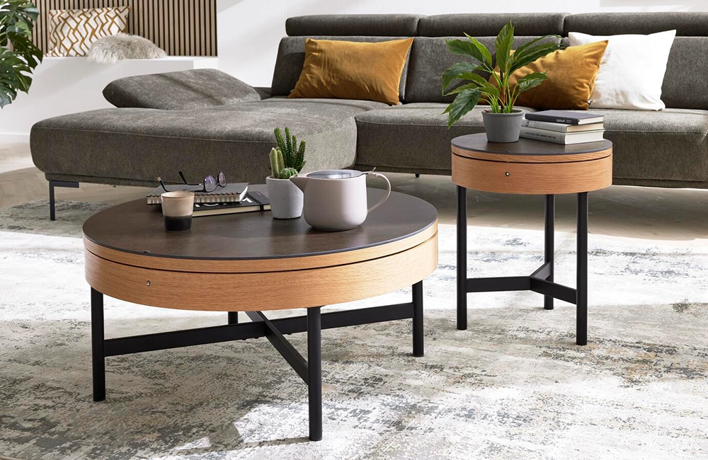 Runder Couchtisch in moderner Optik