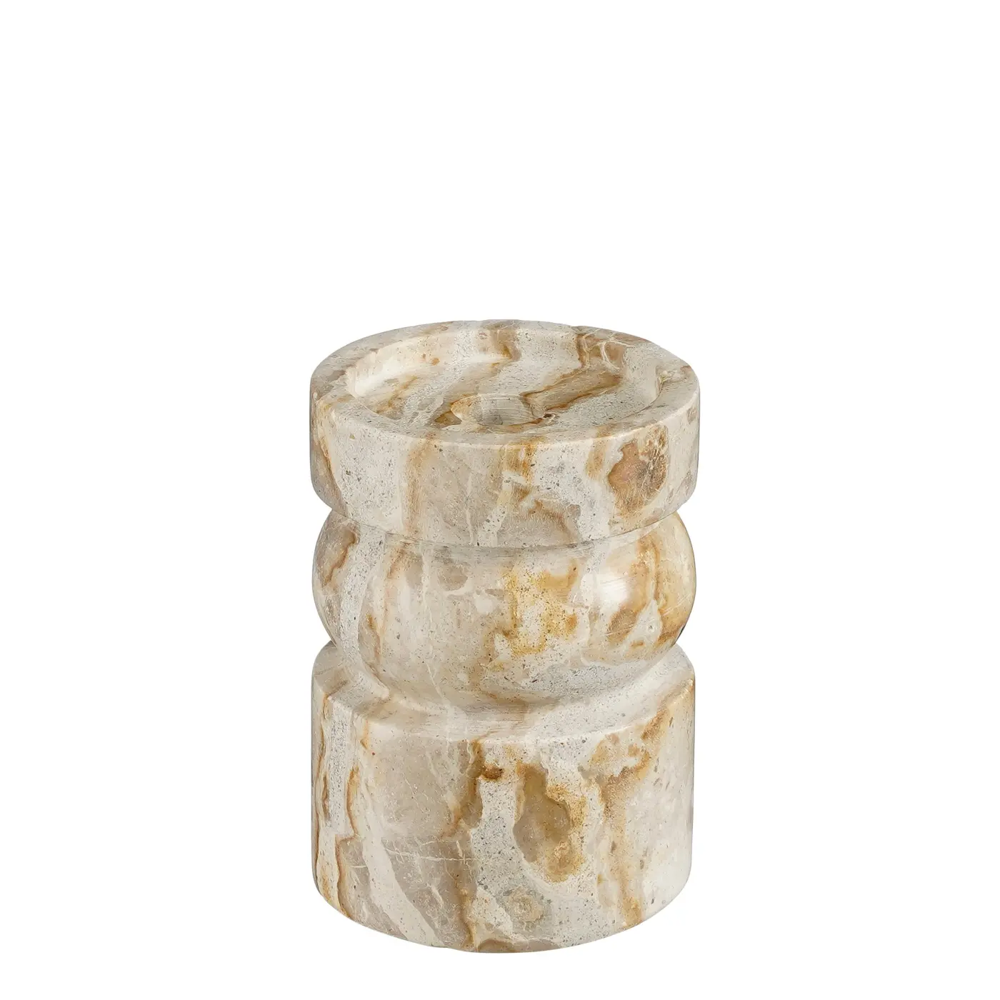 Kerzenstäner Finnos beige marmorierter Marmor