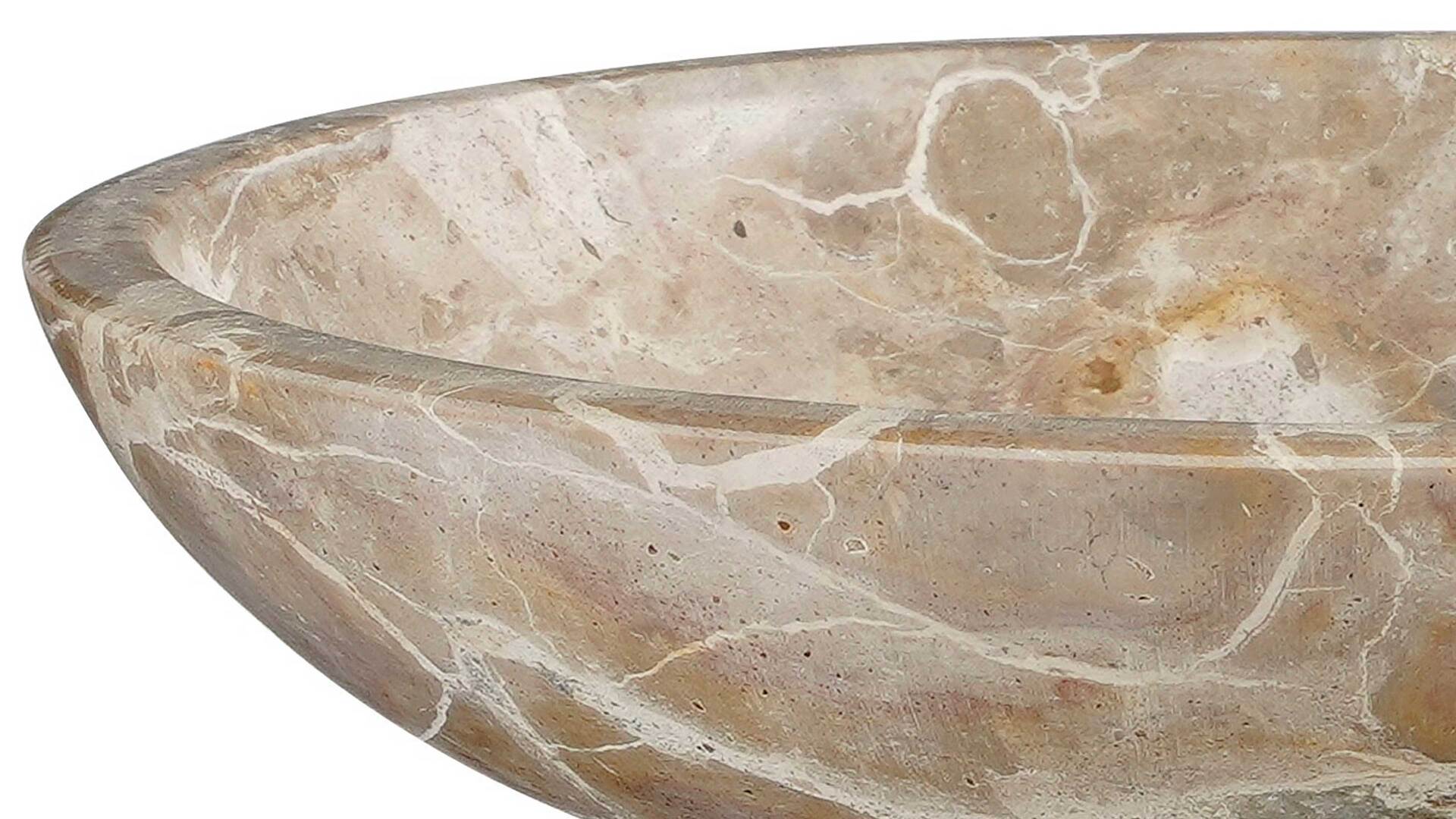 Schale Finnus auf Fuß beige marmorierter Marmor