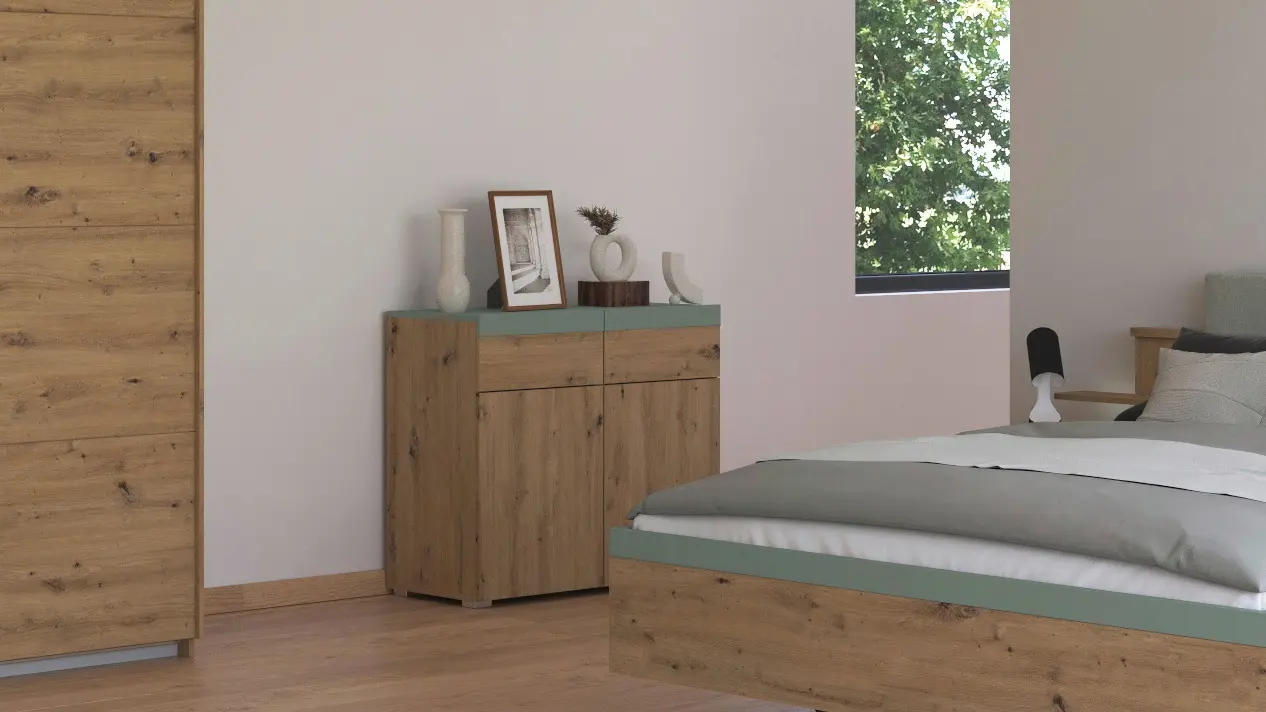 Kommode mit 2 Schubkästen und 2 Türen