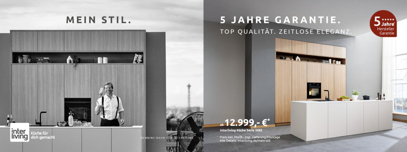 Kampagne mit Henning Baum von Interliving