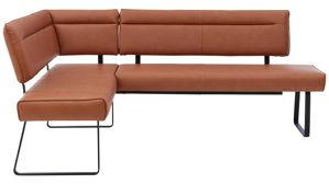 Eckbank Lederoptik in dunklem Orange