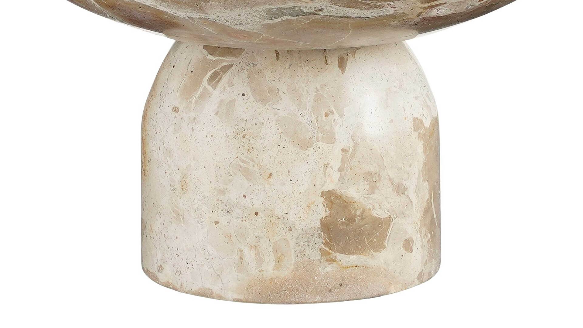 Schale Finnus auf Fuß beige marmorierter Marmor