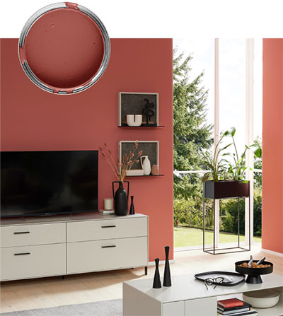 Rote Wandfarbe