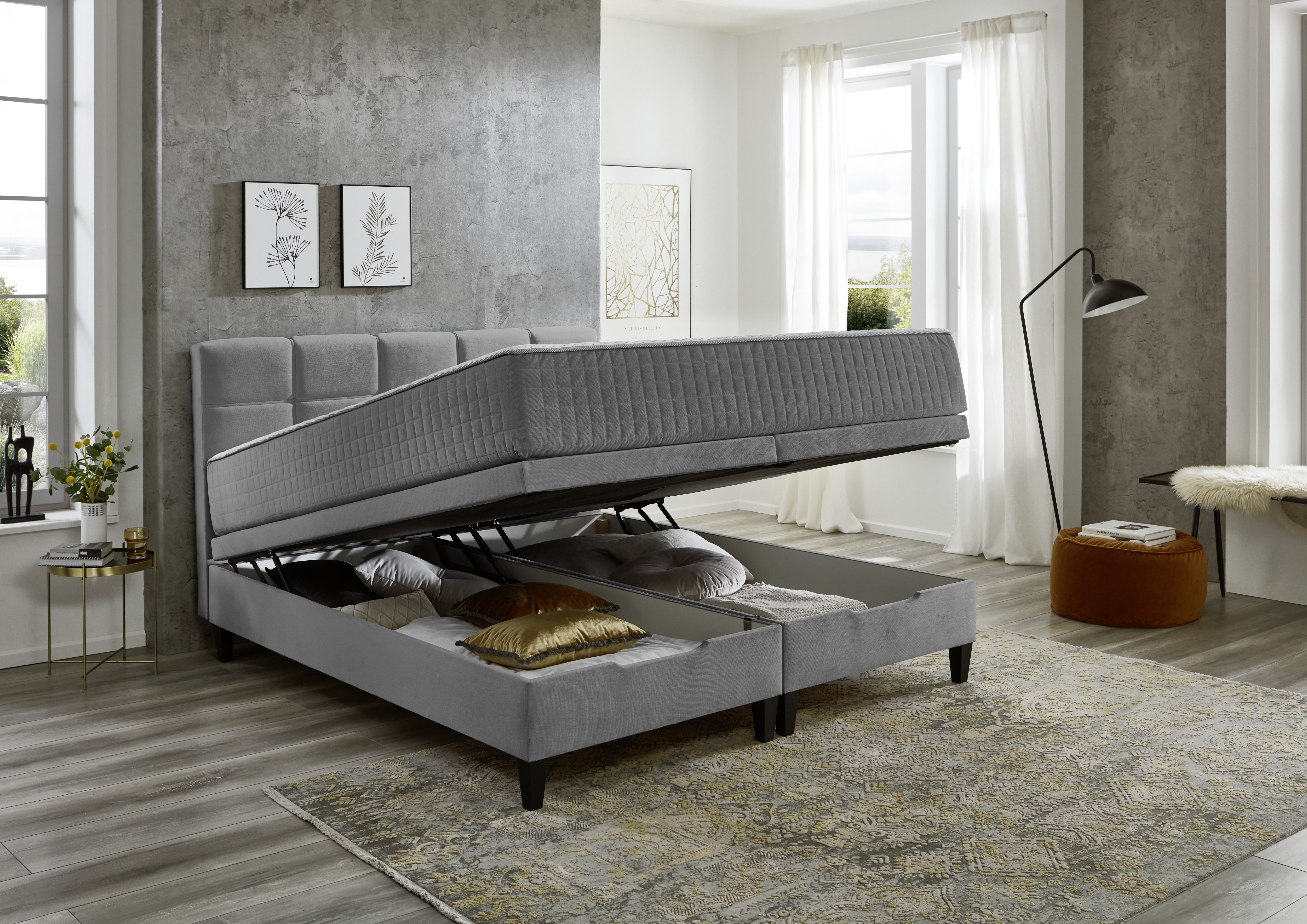 Boxspringbett 180x200 cm – Grau