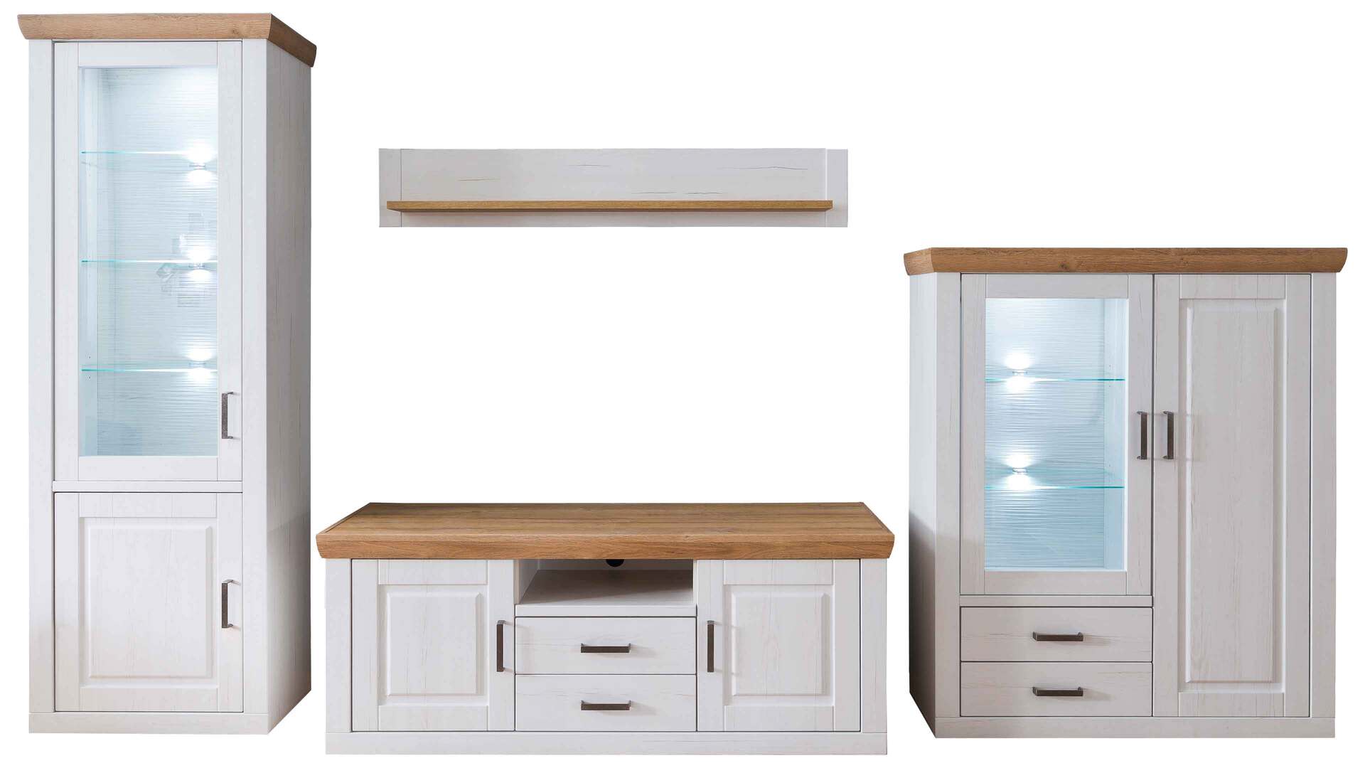 Wohnwand im skandinavischen Landhausstil