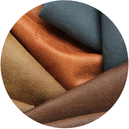 Microfaser Stoff Nahaufnahme, Orange, Braun, Blau und Braun