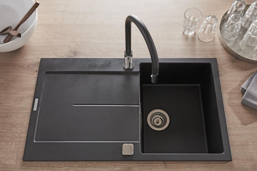 Spüle in Mattschwarz