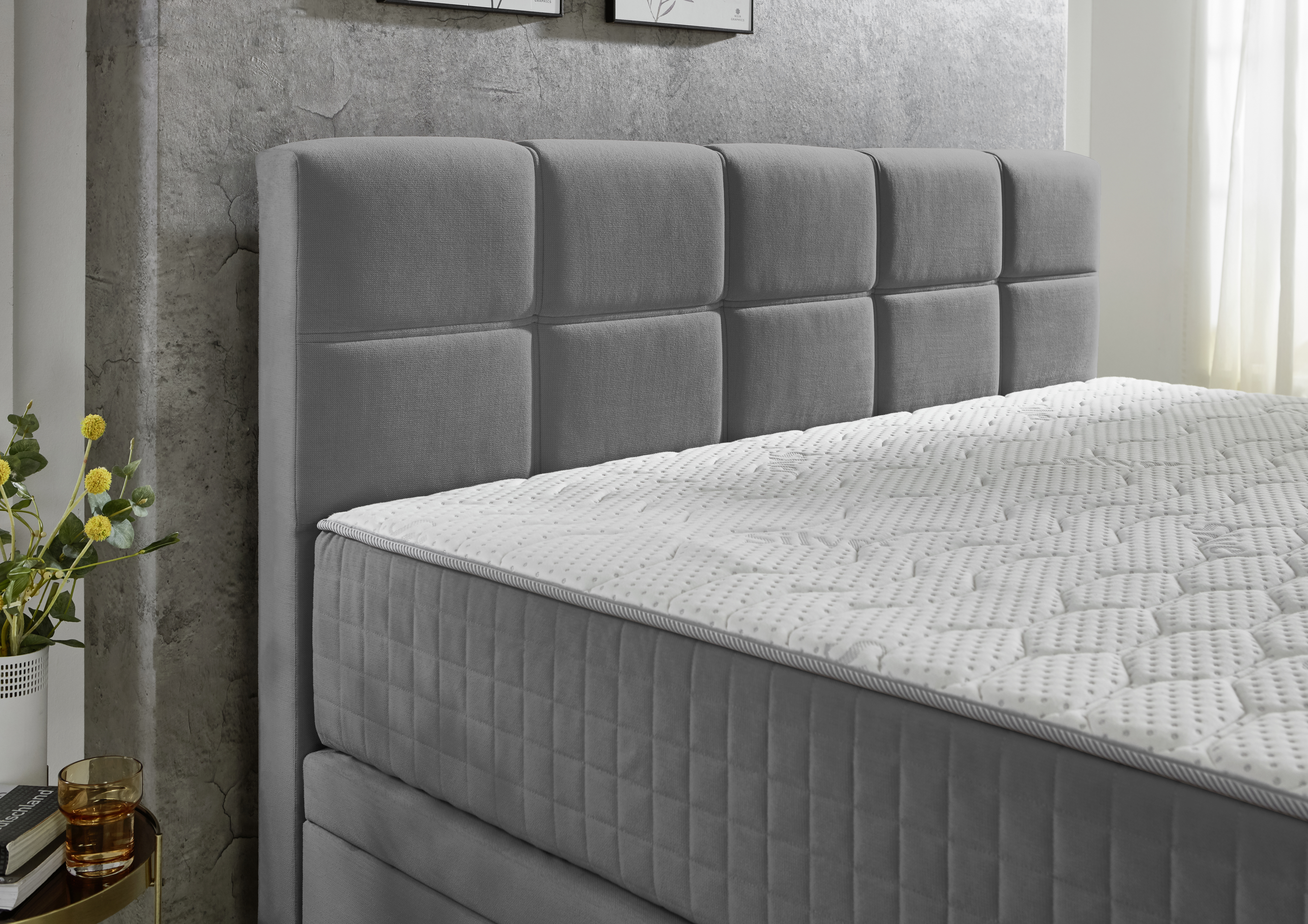Boxspringbett 180x200 cm – Grau