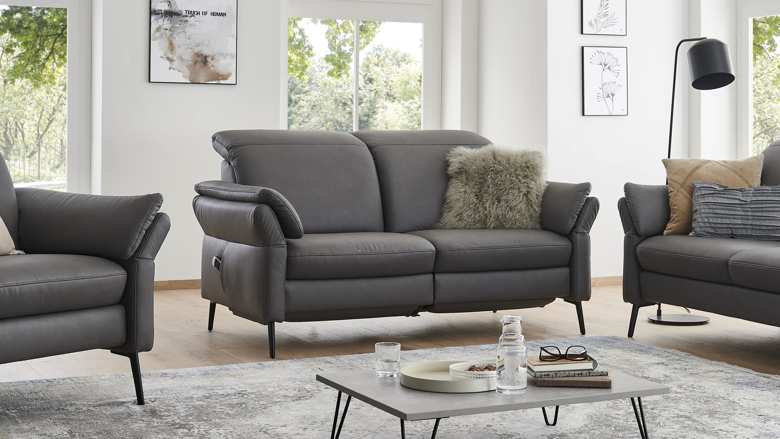 2-Sitzer Sofa Grau