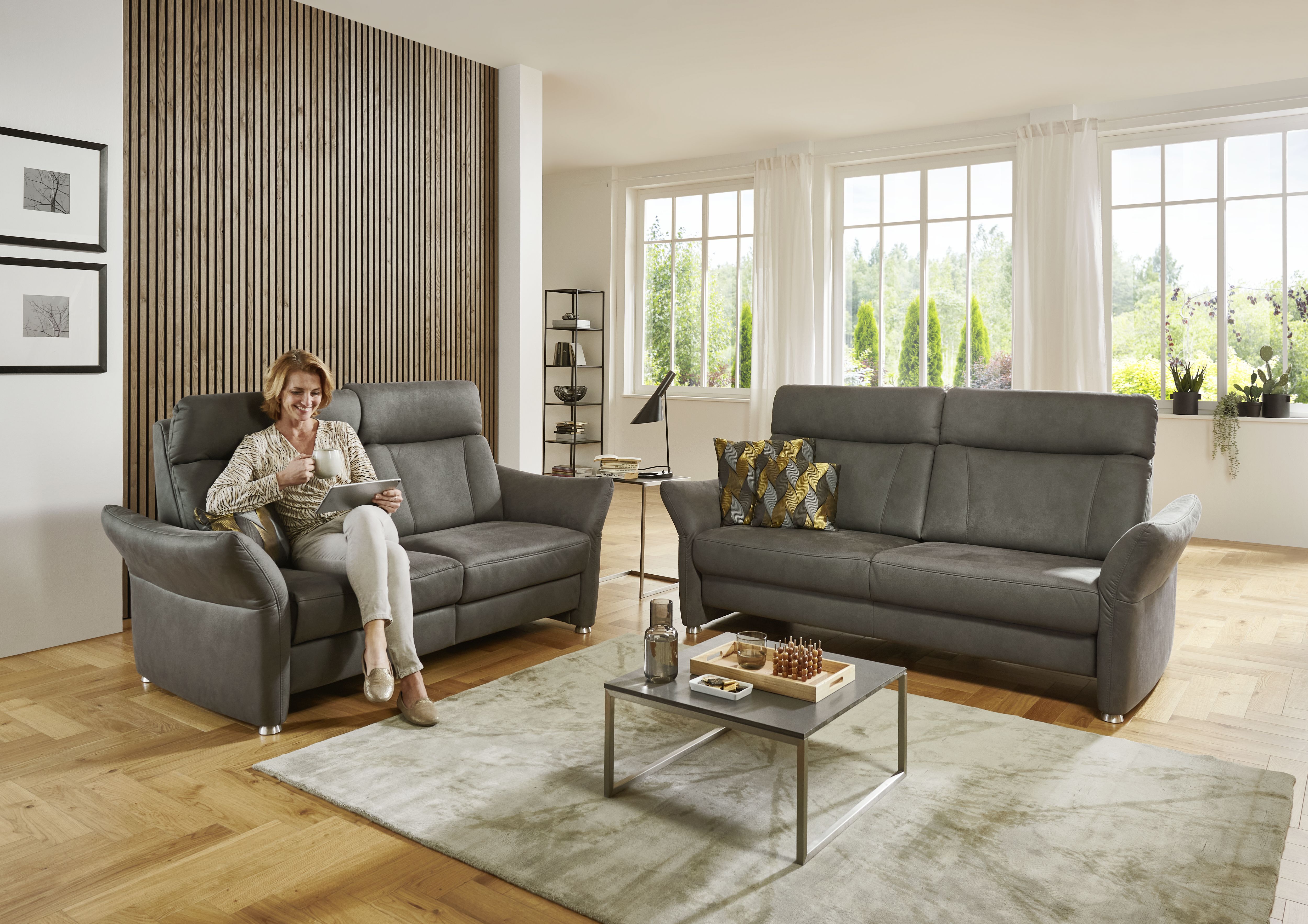 2,5-Sitzer  – Elegantes Sofa in Deluxe anthrazit