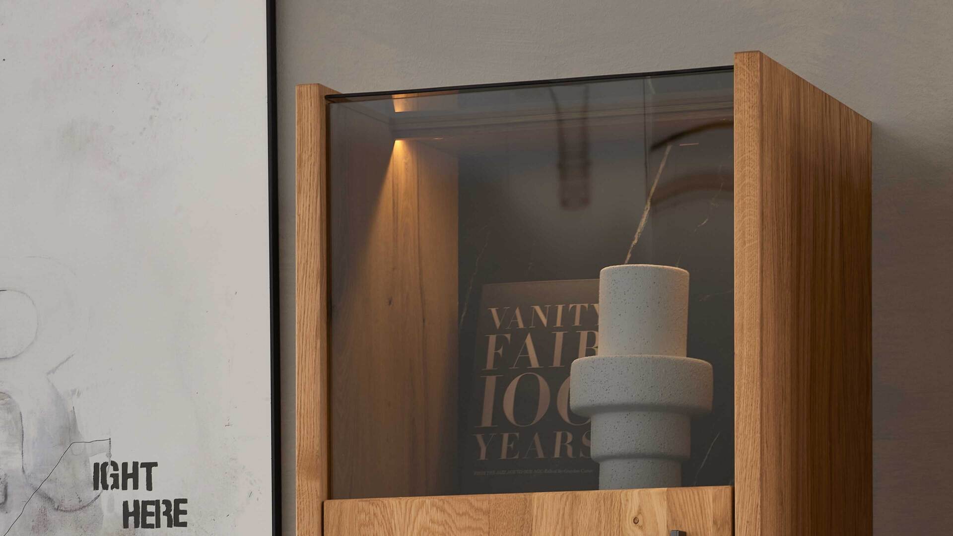 Interliving Wohnzimmer Serie 2027 - Highboard-Vitrine