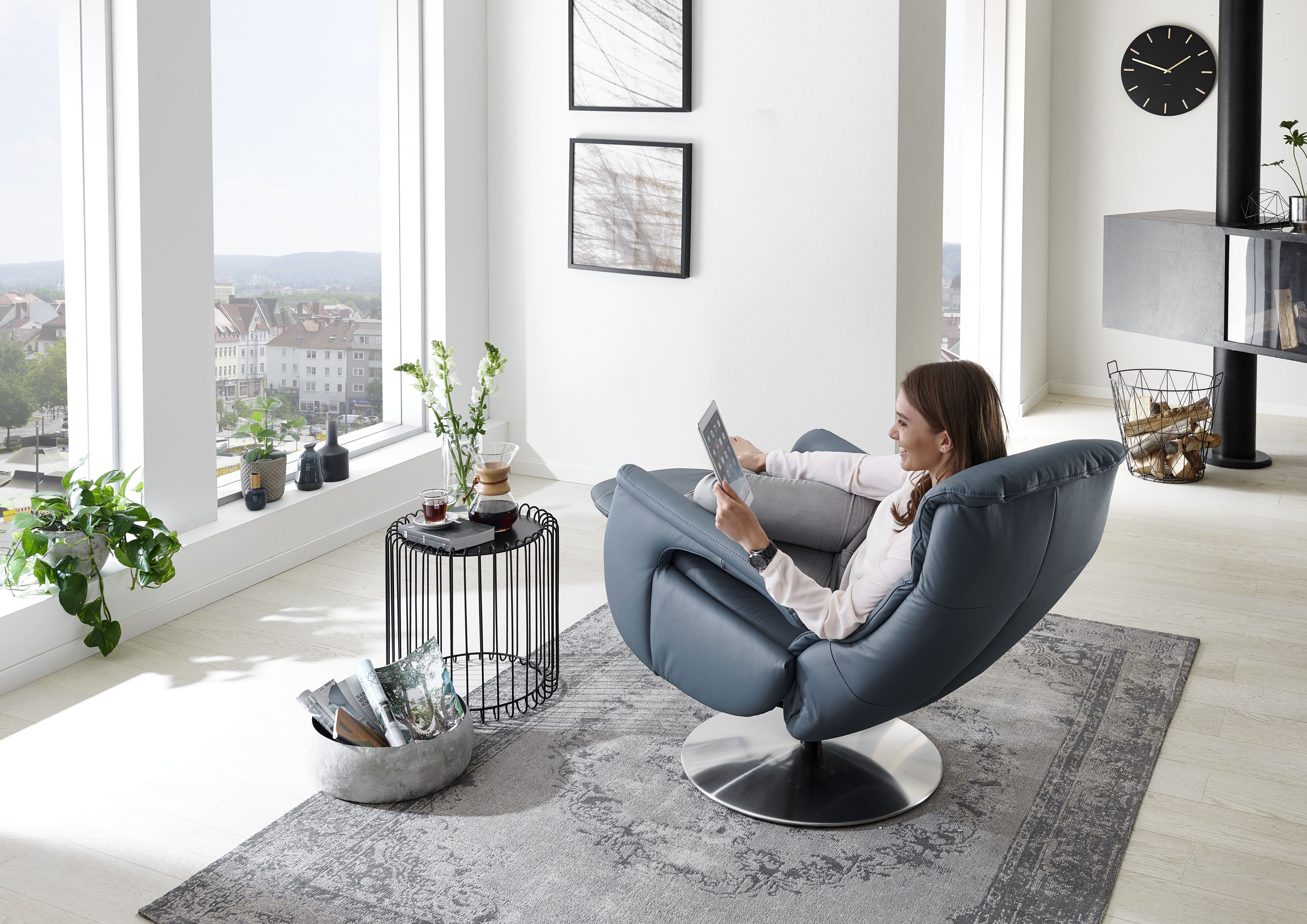 Relax-Sessel in Leder Torro Ocean