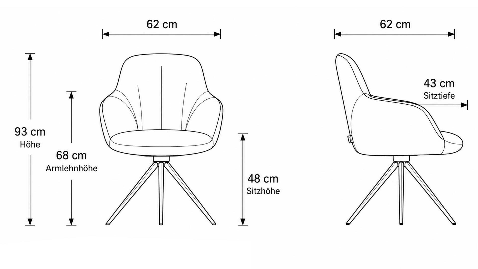 Interliving Esszimmer Serie 5115 - Armlehnstuhl mit Stativgestell
