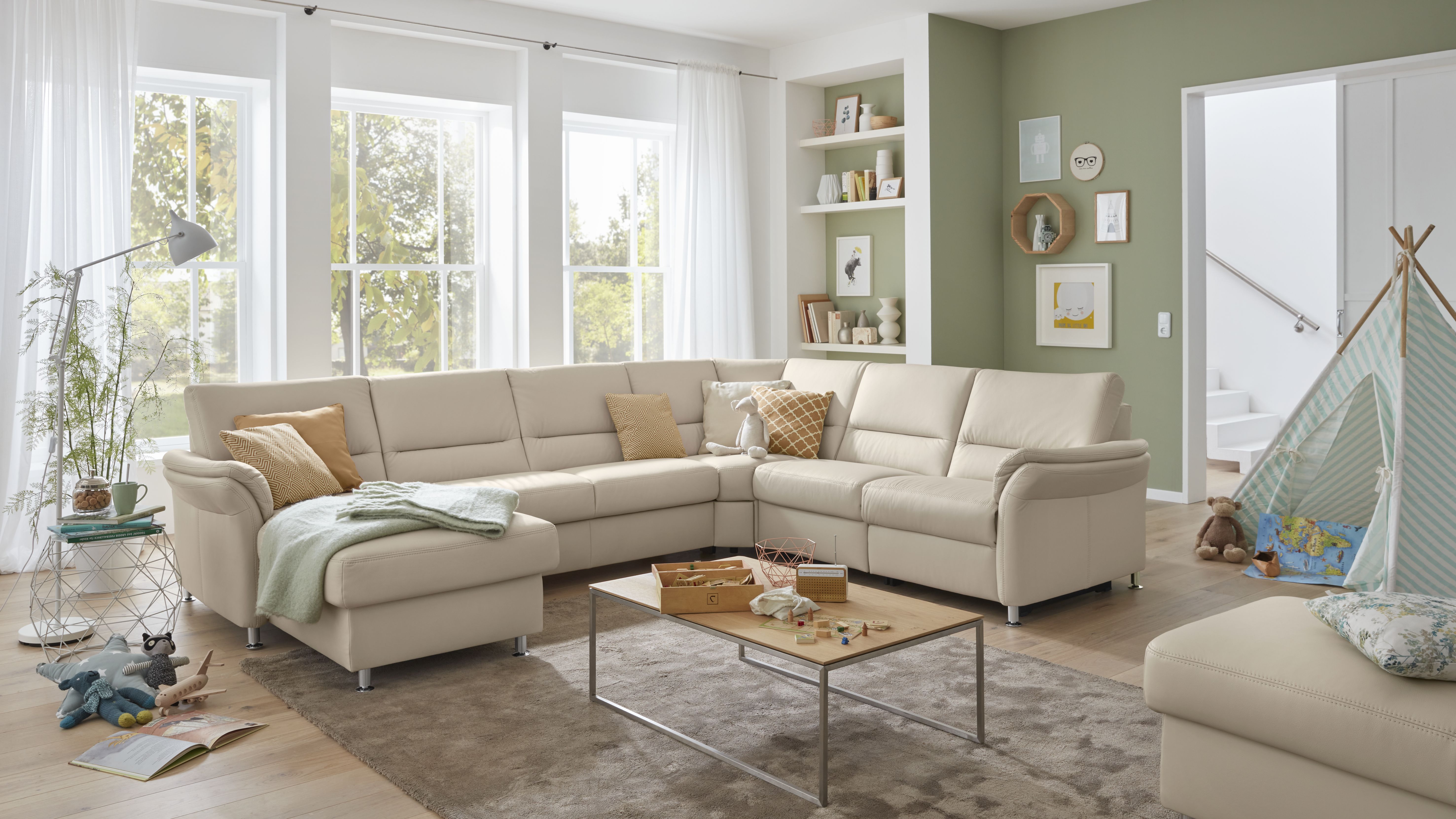 Großzügige Wohnlandschaft aus Leder – Eleganz trif