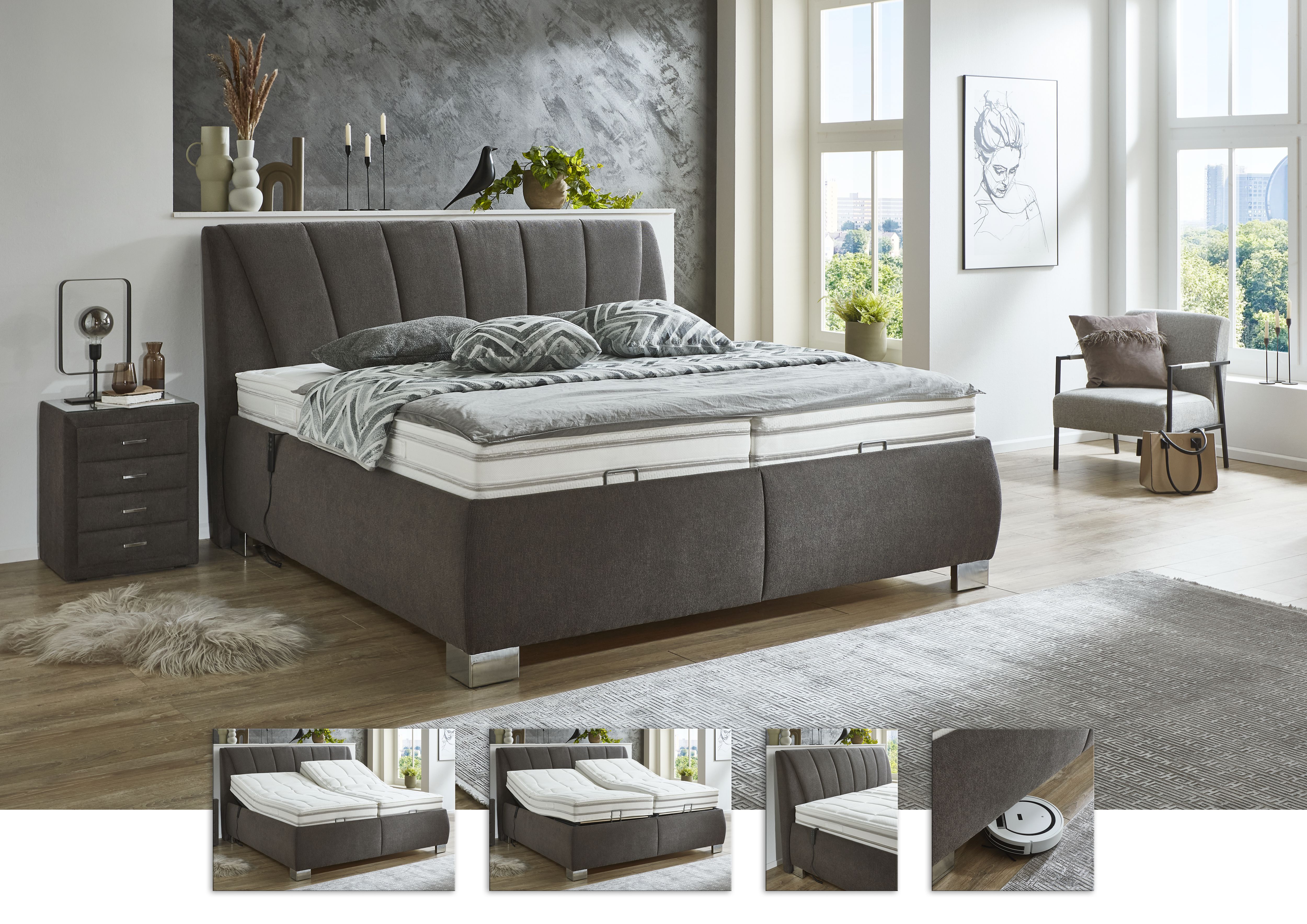 Polsterbett 180x200 cm – anthrazit