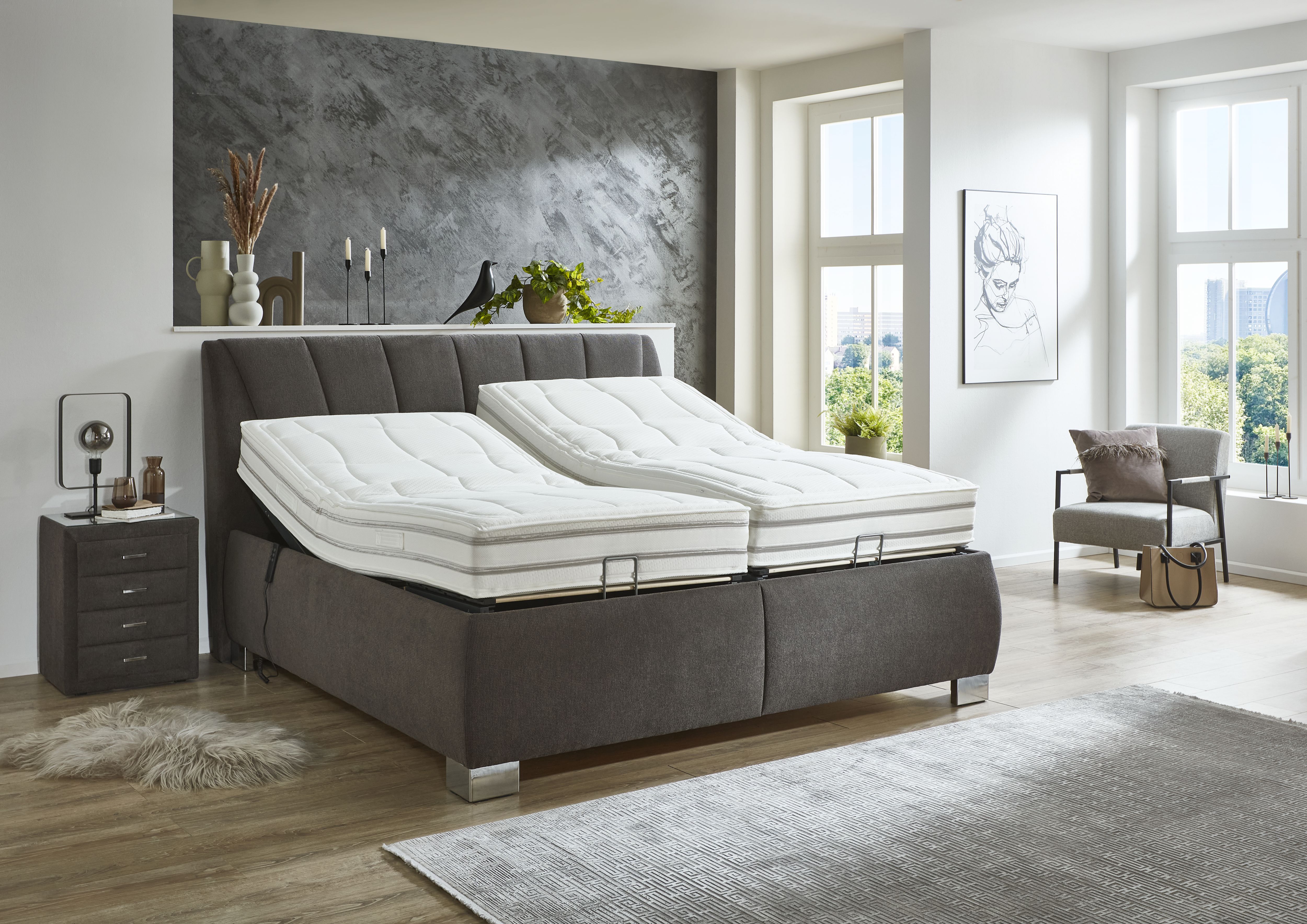 Polsterbett 180x200 cm – anthrazit