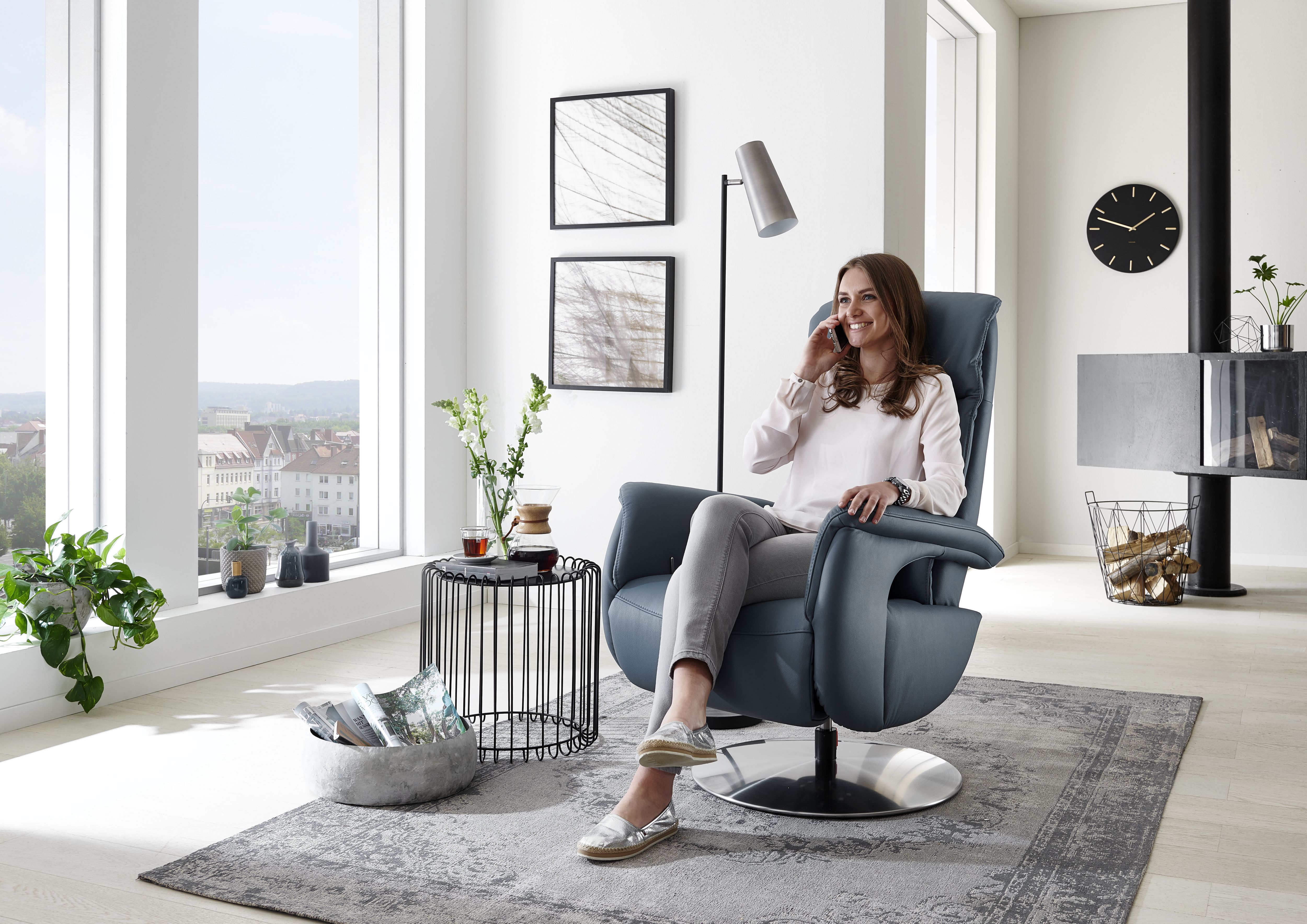 Relax-Sessel in Leder Torro Ocean