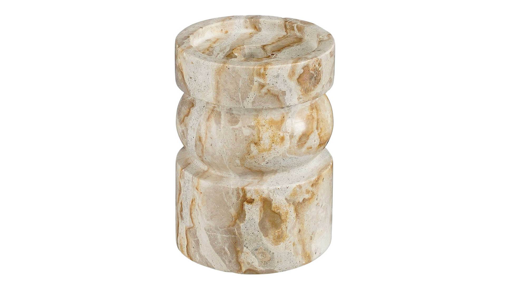 Kerzenstäner Finnos beige marmorierter Marmor