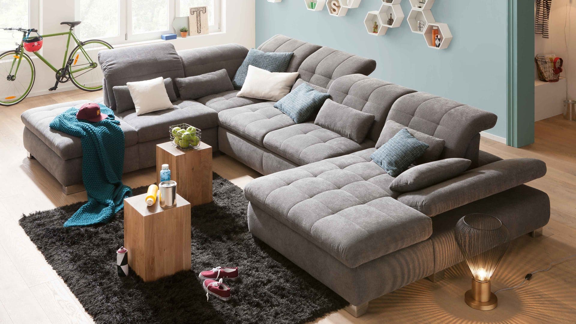 Stoffsofa Hellgrau KAWOO