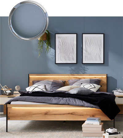 Grau-Blaue Wandfarbe