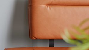 Eckbank Lederoptik in dunklem Orange