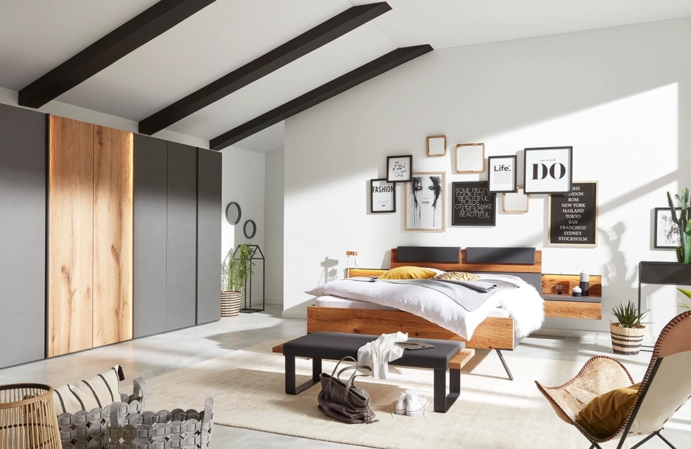 Urban eingerichtetes Schlafzimmer