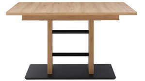 Auszugtisch von Interliving aus hellem Holz und schwarzem Fußteil