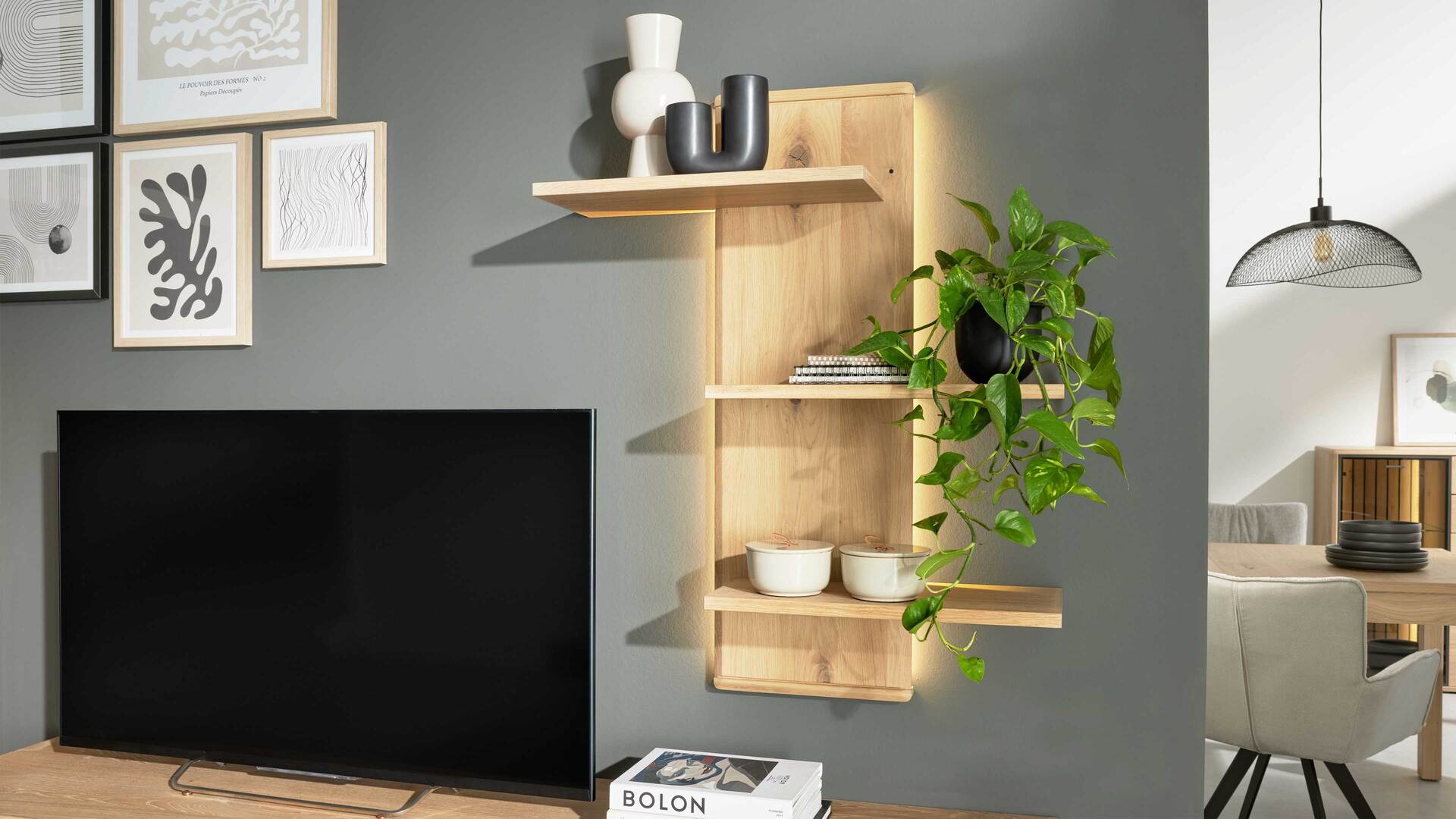 Interliving Wohnzimmer Serie 2024 - Wandregal