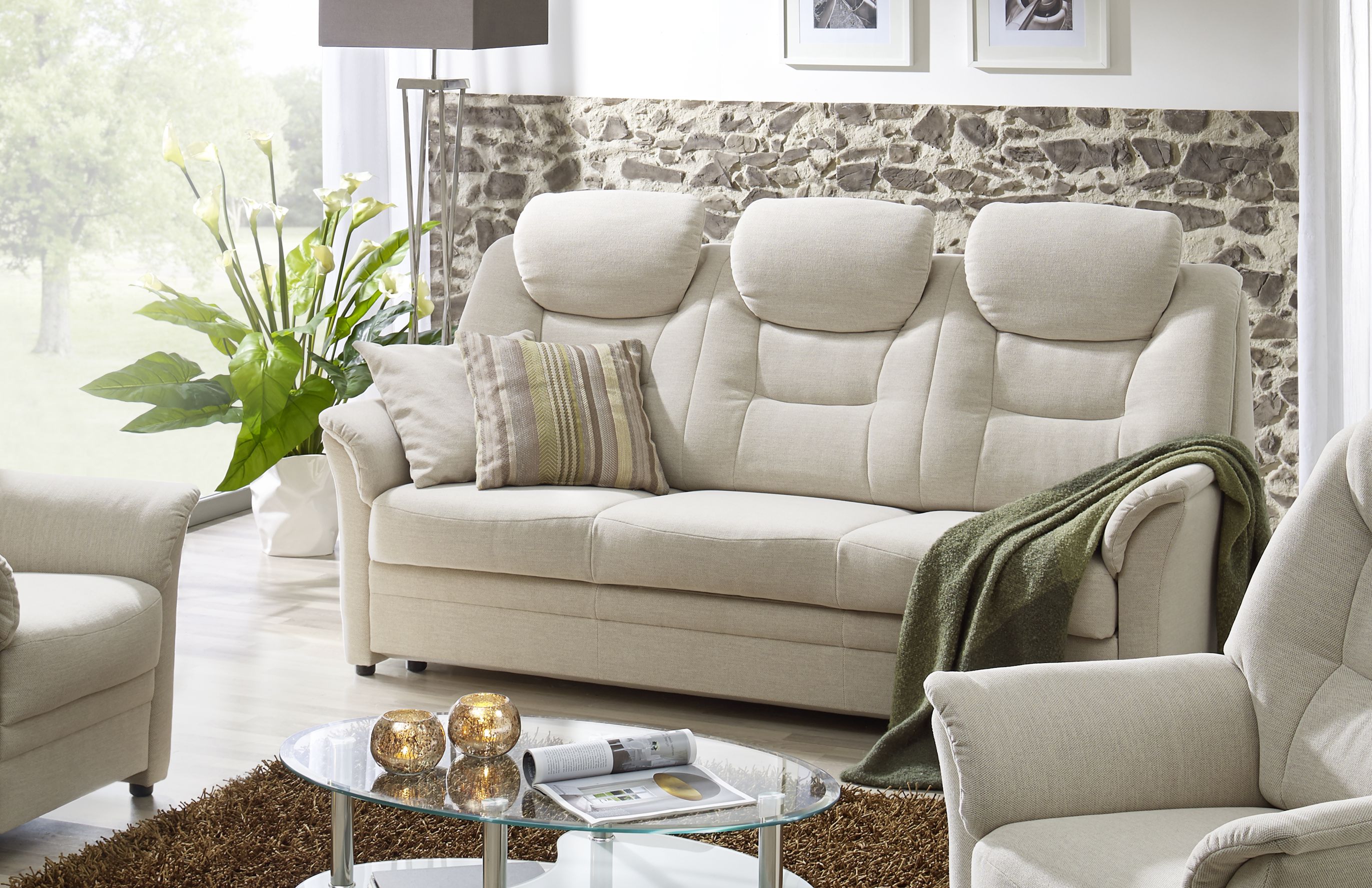 Zeitloser 3-Sitzer mit Komfortsitz – schlicht & st