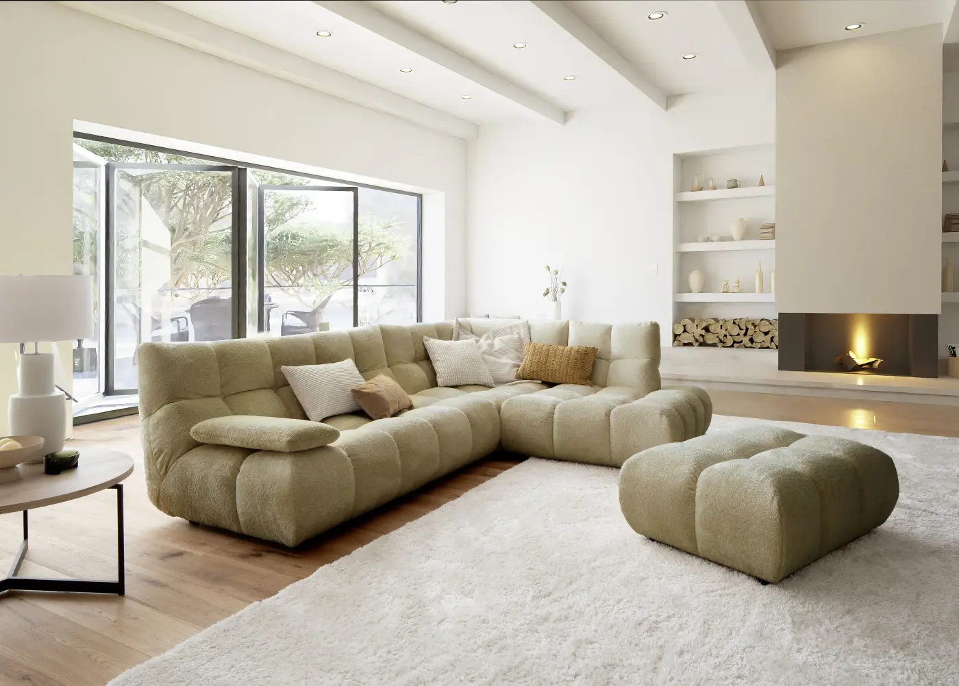 Polstergarnitur – Feincord oliv