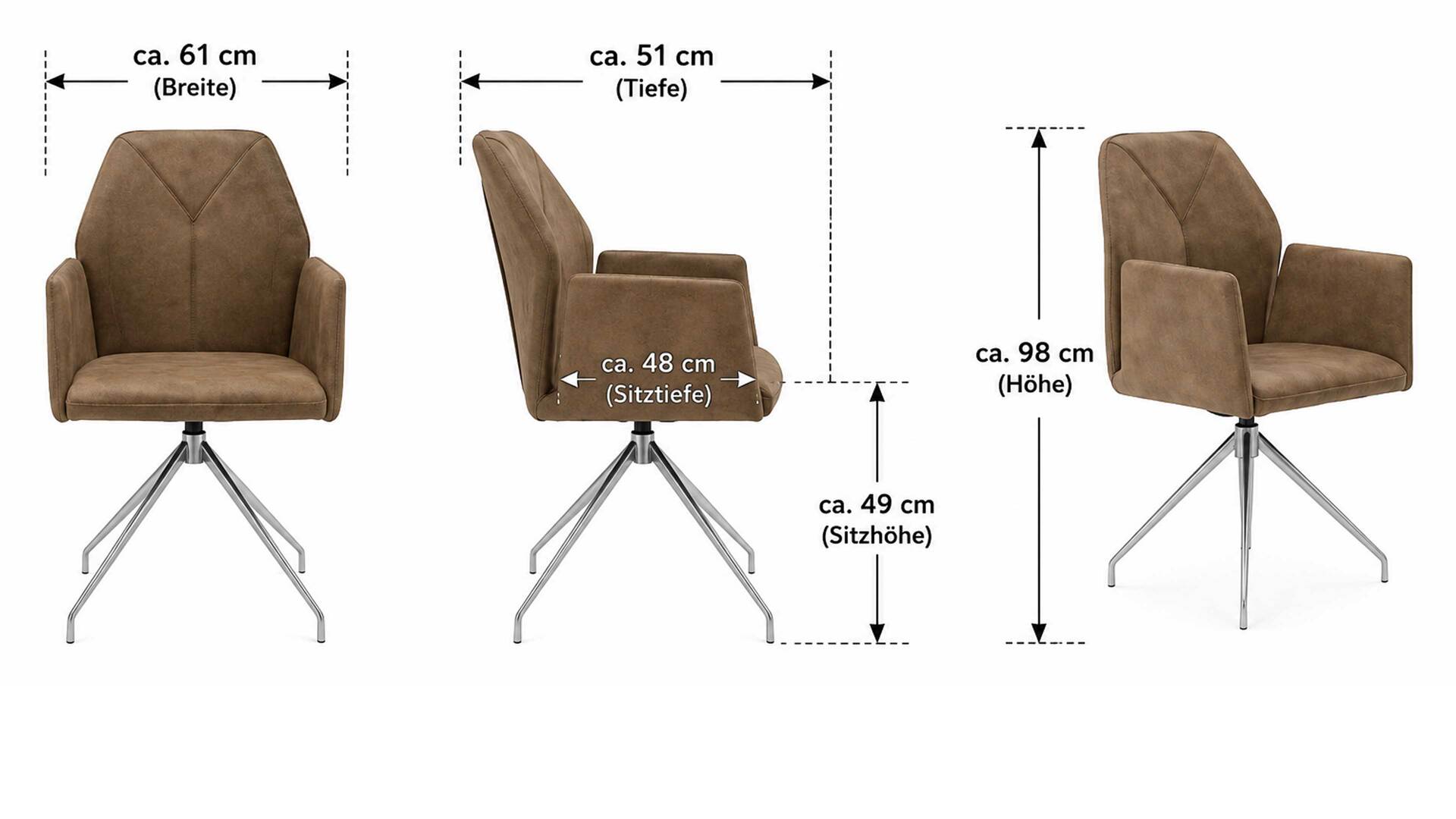 Interliving Esszimmer Serie 5104 – Armlehnstuhl mit Drehfunktion