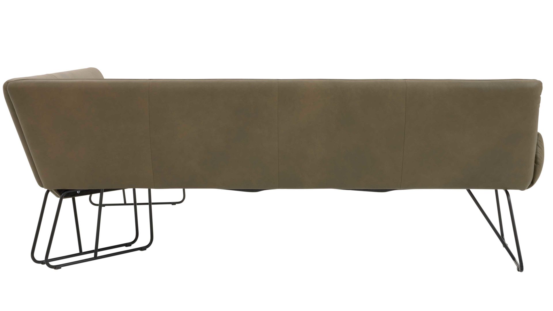 Eckbank aus Leder in Dunkelgrün