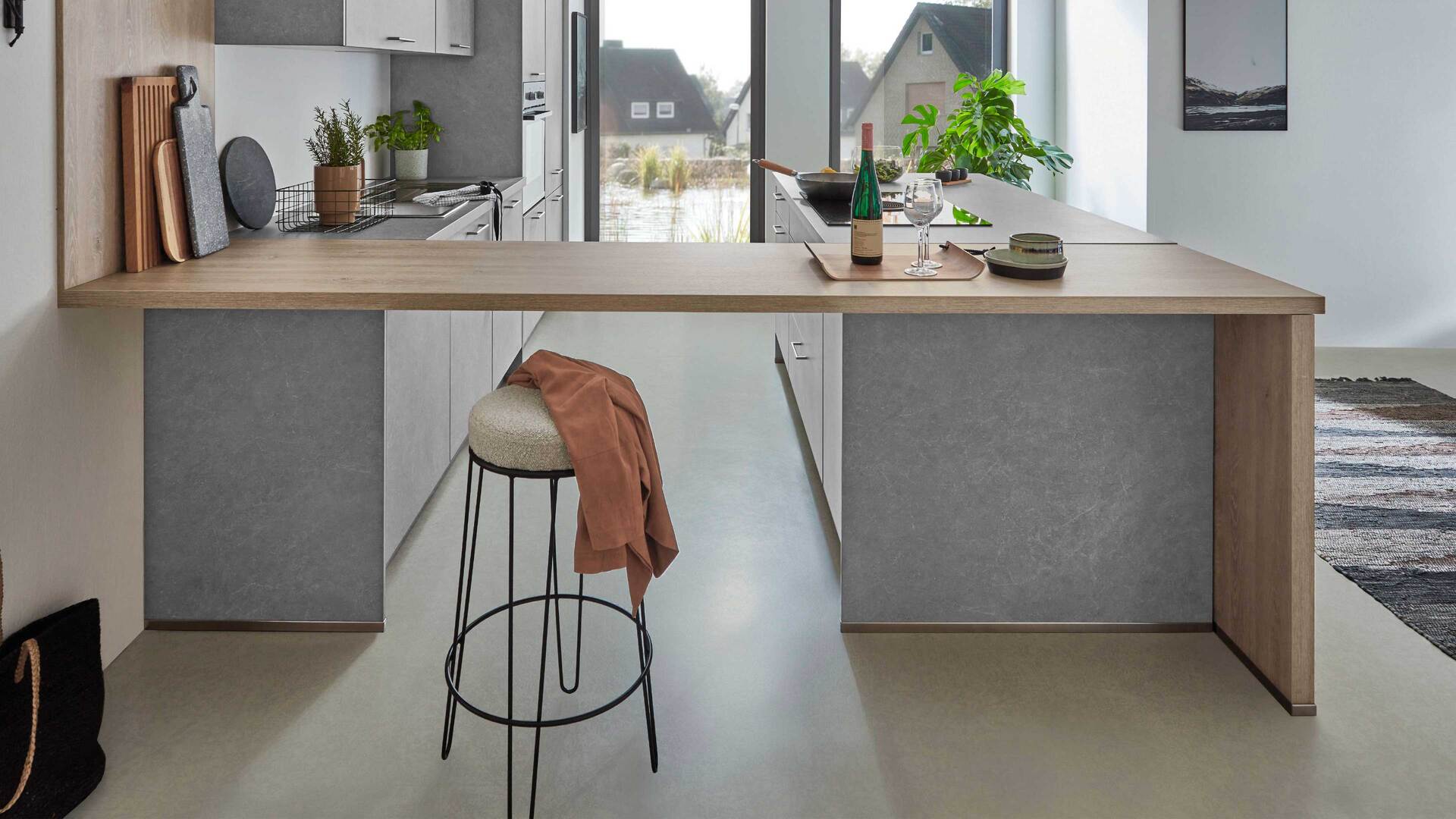 nobilia® Einbauküche Stone Art mit Einbaugeräten