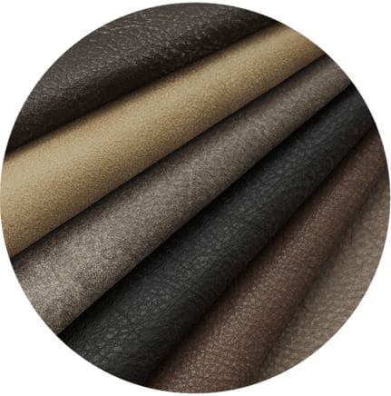 Lederstücke in: Schwarz, Olivegrün, Braun und Grau