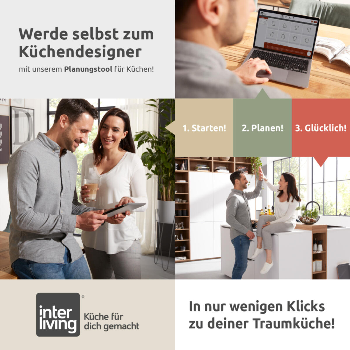 Interliving; Planungstool für Küchen, Mann und Frau planen 