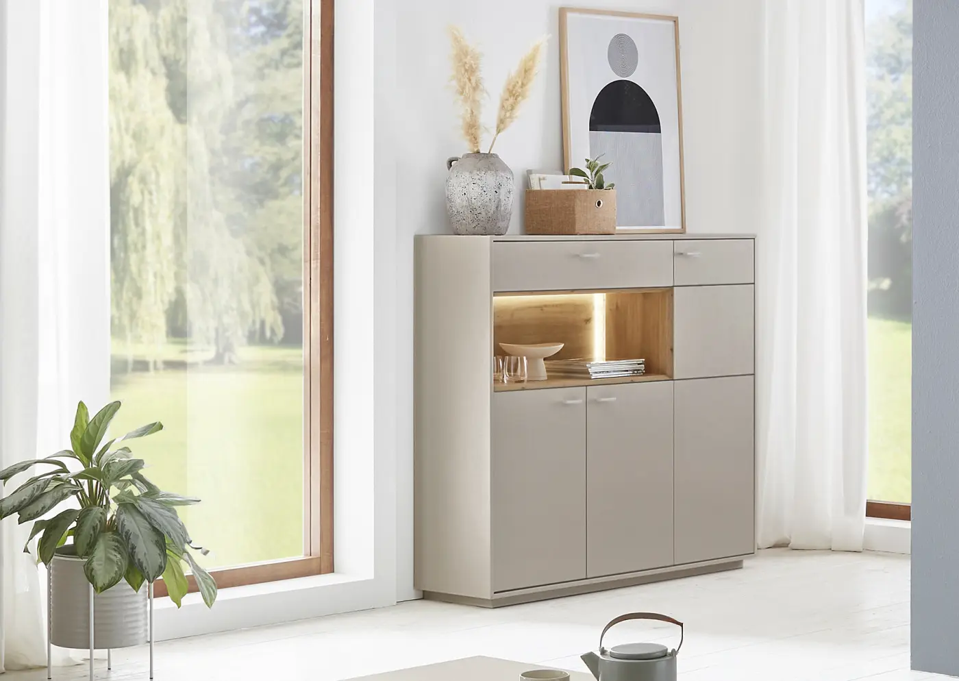 Led Appt Highboard mit LED-Beleuchtung | 8524.2.